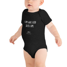 Load image into Gallery viewer, Infant short sleeve Hope Exists one piece “I Am Who God Says I Am” (white text)