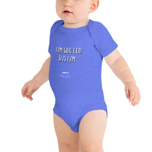 Load image into Gallery viewer, Infant short sleeve Hope Exists one piece “I Am Who God Says I Am” (white text)