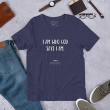 Load image into Gallery viewer, Short-Sleeve Unisex Adult (Men/Women) Hope Exists T-Shirt “I Am Who God Says I Am” (White Text)