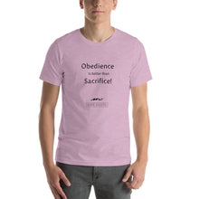 Load image into Gallery viewer, Short-Sleeve Unisex Hope Exists T-Shirt “Obedience is Better Than Sacrifice”