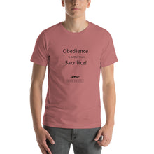Load image into Gallery viewer, Short-Sleeve Unisex Hope Exists T-Shirt “Obedience is Better Than Sacrifice”
