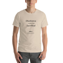 Load image into Gallery viewer, Short-Sleeve Unisex Hope Exists T-Shirt “Obedience is Better Than Sacrifice”