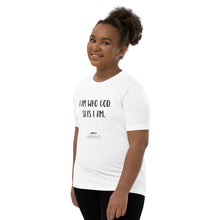 Load image into Gallery viewer, Youth Unisex Short Sleeve Hope Exists T-Shirt “I Am Who God Says I Am” (Black Text)