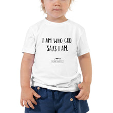 Load image into Gallery viewer, Toddler Unisex Short Sleeve Hope Exists Tee “I Am Who God Says I Am” (Black Text)
