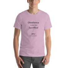 Load image into Gallery viewer, Short-Sleeve Unisex Hope Exists T-Shirt “Obedience is Better Than Sacrifice”
